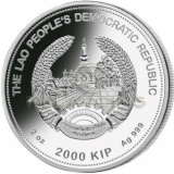 Laos 2020 2000 Kip Lunar Year of the RAT Jade 2oz