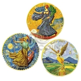 USA, Mexico, United Kingdom 2017 Ounce of Art Van Gogh 3 coin set