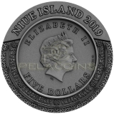 Niue Island 2019 5$ Ancient Calendars - Mandala Kalachakra 2oz