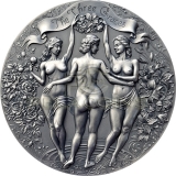 Cameroon 2020 2000 Francs THREE GRACES Celestial Beauty 2oz Silver Coin
