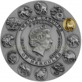 Niue Island 2020 5$ CERYNEIAN HIND - TWELVE LABOURS OF HERCULES 2oz