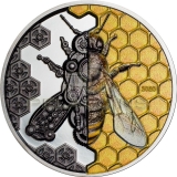 Mongolia 2020 2000 Togrog Clockwork Evolution - Mechanical Bee 3oz