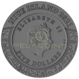 Niue Island 2021 5$ Gods of Anger - Sekhmet 2oz