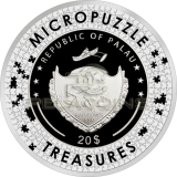 Palau 2022 20$ COUPLE UNDER ONE UMBRELLA Leonid Afremov Micropuzzle Treasures 3oz