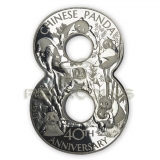 Fiji 2022 5$ LUCKY EIGHT CHINESE PANDA 40th Anniversary Silver Coin