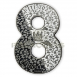 Fiji 2022 5$ LUCKY EIGHT CHINESE PANDA 40th Anniversary Silver Coin