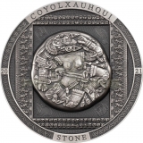 Cook Island 2021 20$ Aztec Coyolxauhqui Stone Antiqued – Archeology & Symbolism 3oz