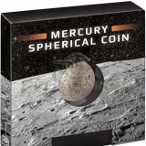 Barbados 2022 5$ SPHERICAL MAERCURY 3D Planet 1oz