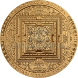 Mongolia 2022 2000 Togrog VAIROCHANA BUDDHA MANDALA Archeology Symbolism Gilded 3oz