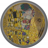 Palau 2023 20$ KISS Gustav Klimt Fine Embroidery Art 3 Oz Silver Coin