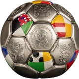 Solomon Islands 2024 10$ UEFA EURO SPHERICAL FOOTBALL 3oz Silver Coin