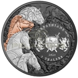 Carpathians 2024 5 Thalers Four Horsemen of Apocalypse - Red Horse Ennobling 1oz