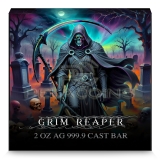 Grim Reaper 2024 2oz Silver Cast Bar
